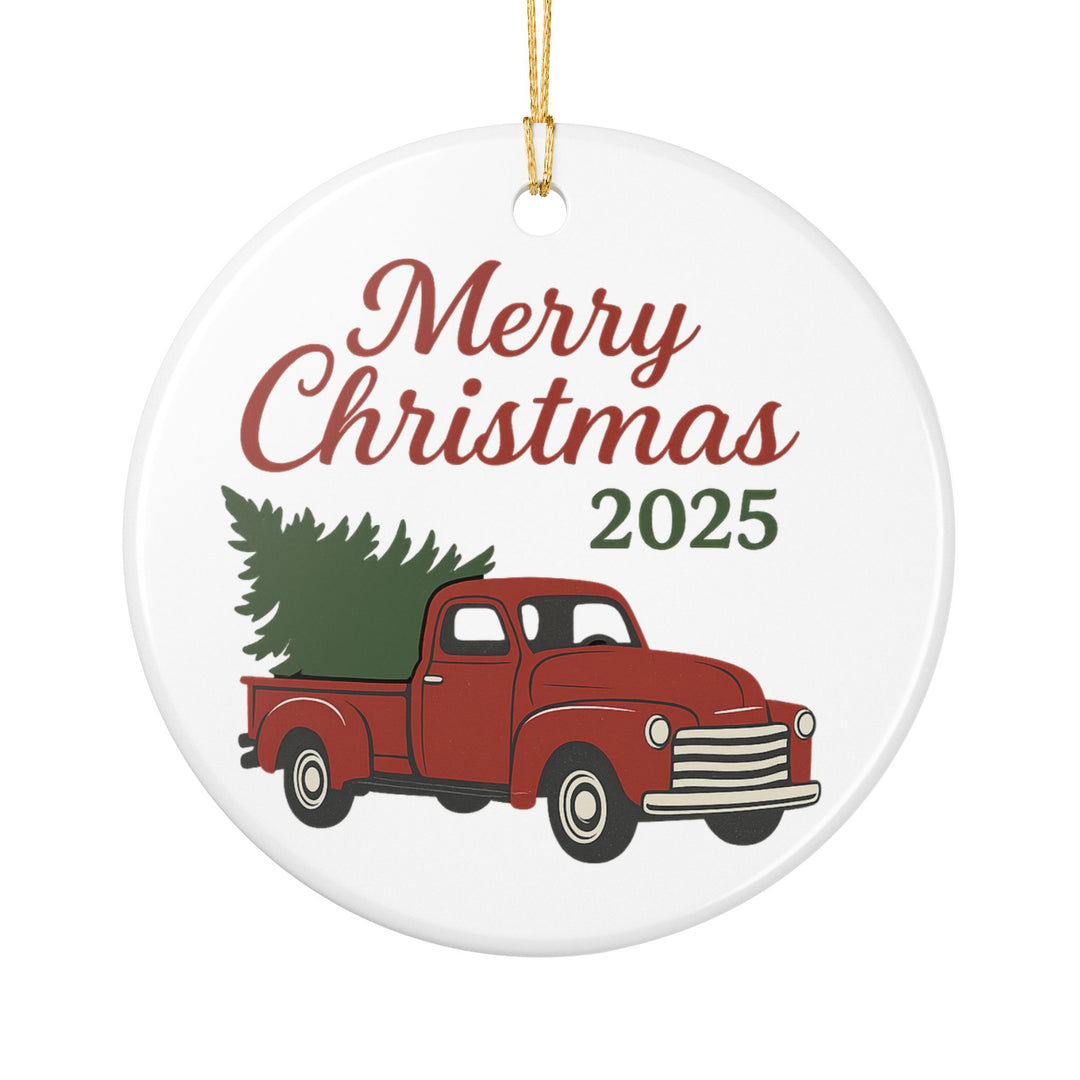 Ceramic Ornaments - Nostalgic Christmas Red Truck Design