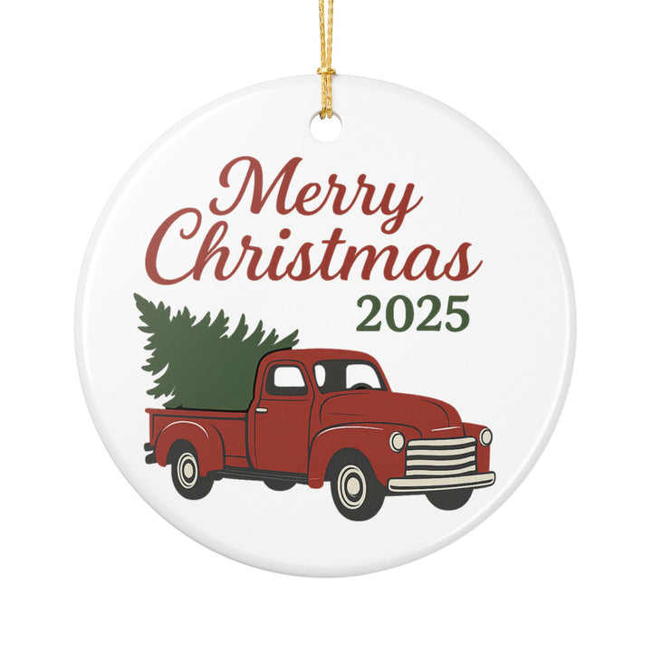 Ceramic Ornaments - Nostalgic Christmas Red Truck Design