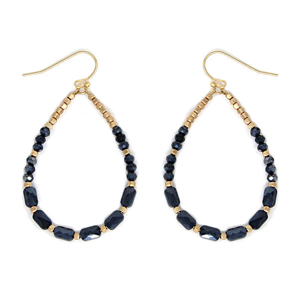 Glass Bead Hoop Earrings