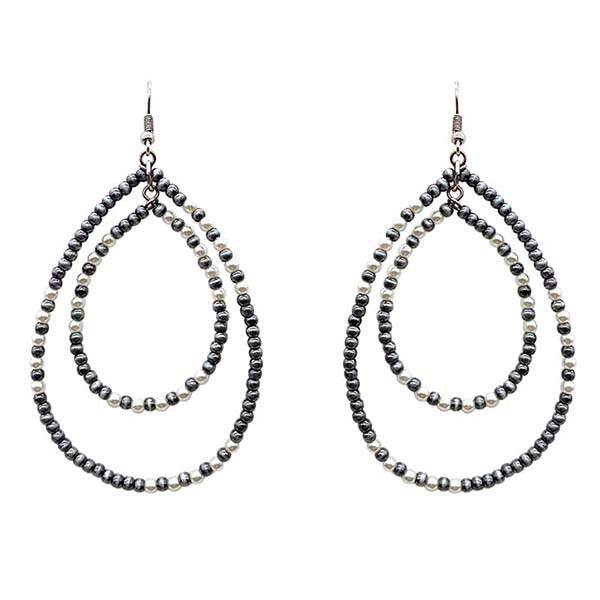 Navajo Pearl Hoop Earrings