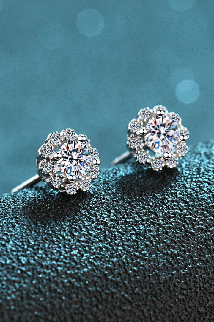 Moissanite Floral-Shaped Stud Earrings