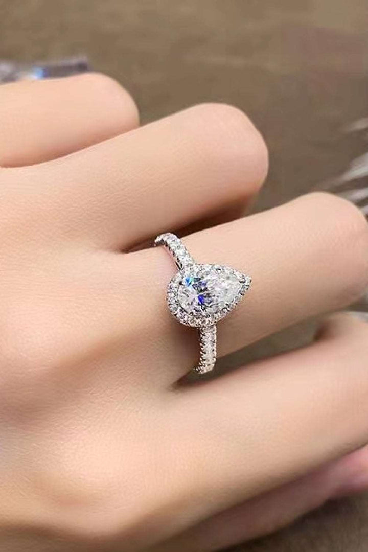 Moissanite Teardrop Cluster Ring