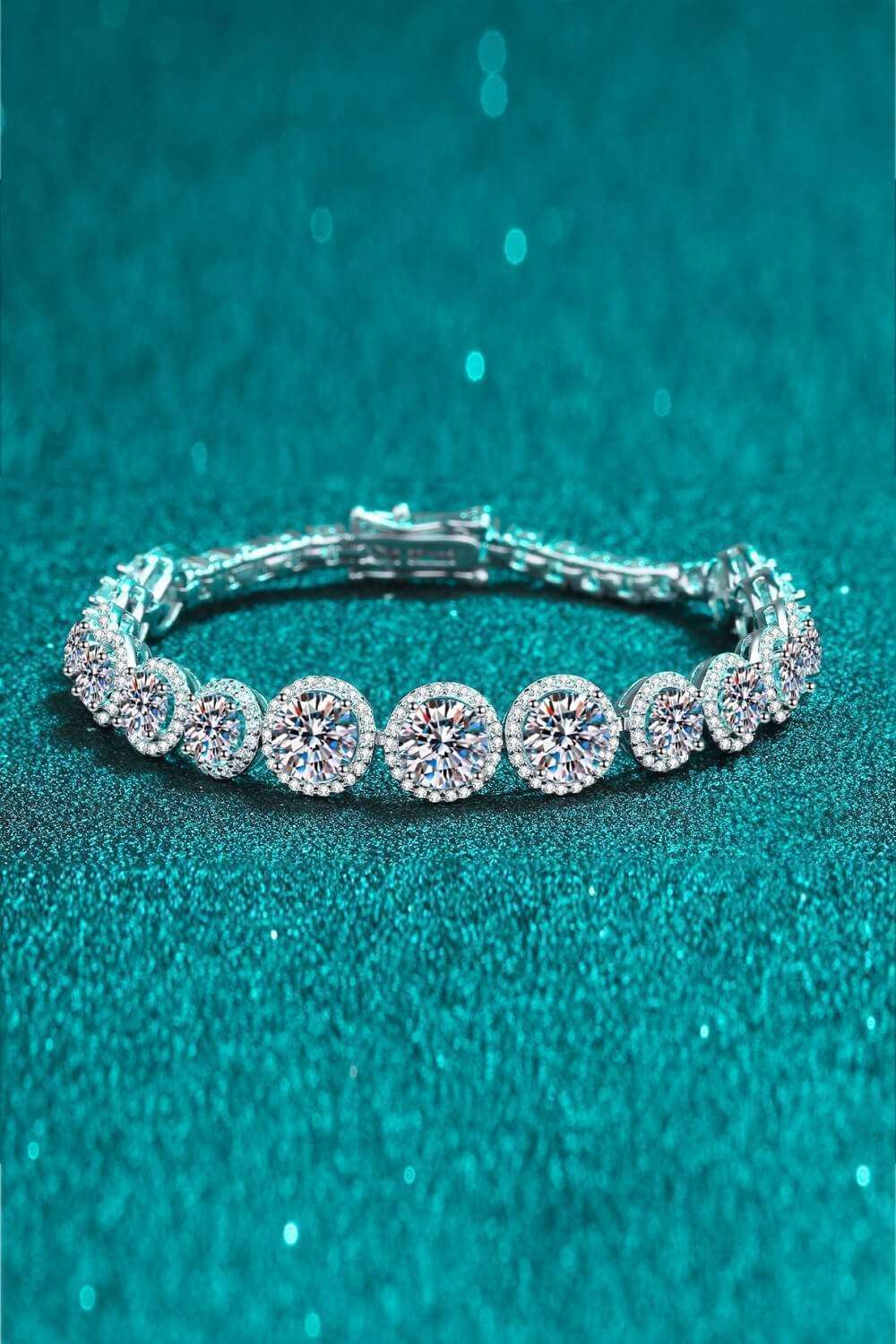 925 Sterling Silver 10.4 Carat Moissanite Bracelet