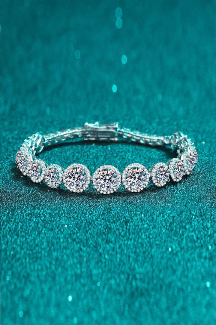 925 Sterling Silver 10.4 Carat Moissanite Bracelet