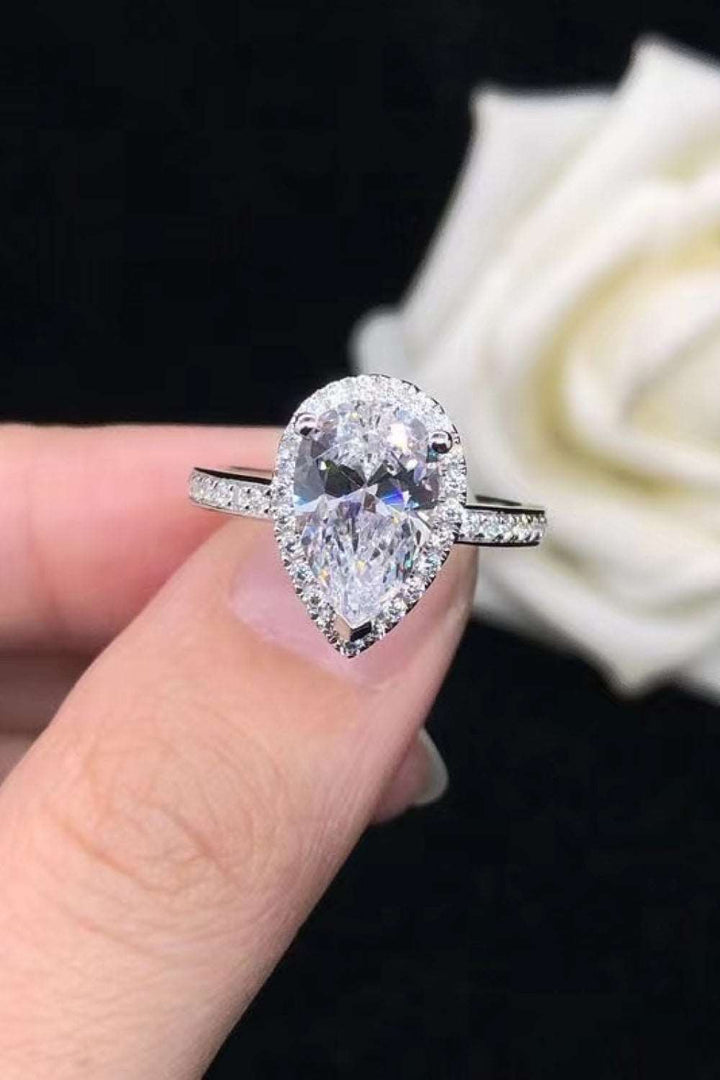 Moissanite Teardrop Cluster Ring