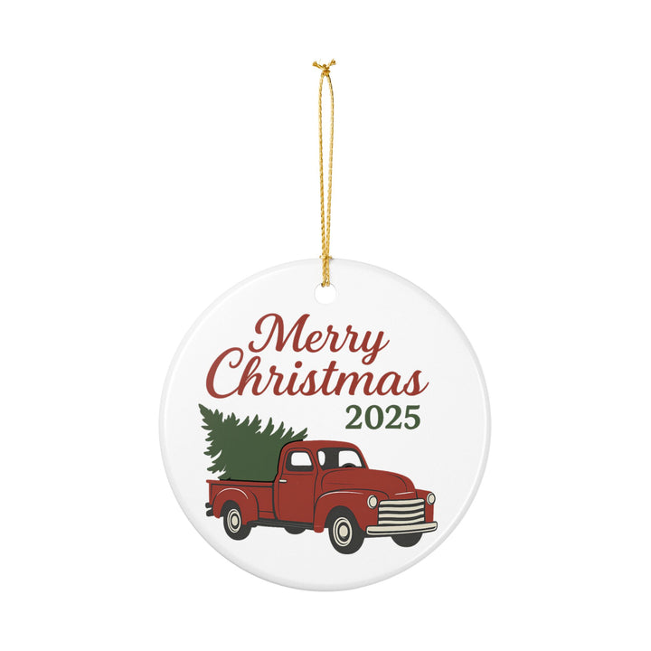 Ceramic Ornaments - Nostalgic Christmas Red Truck Design