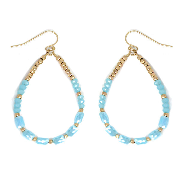 Glass Bead Hoop Earrings