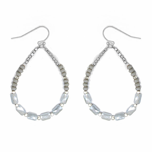 Glass Bead Hoop Earrings
