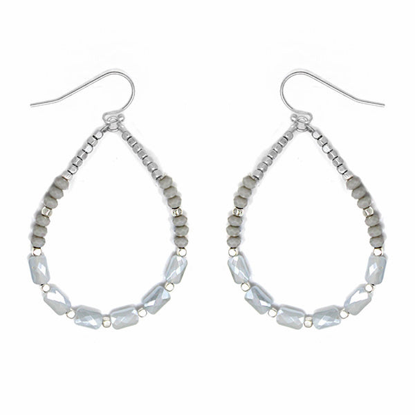 Glass Bead Hoop Earrings