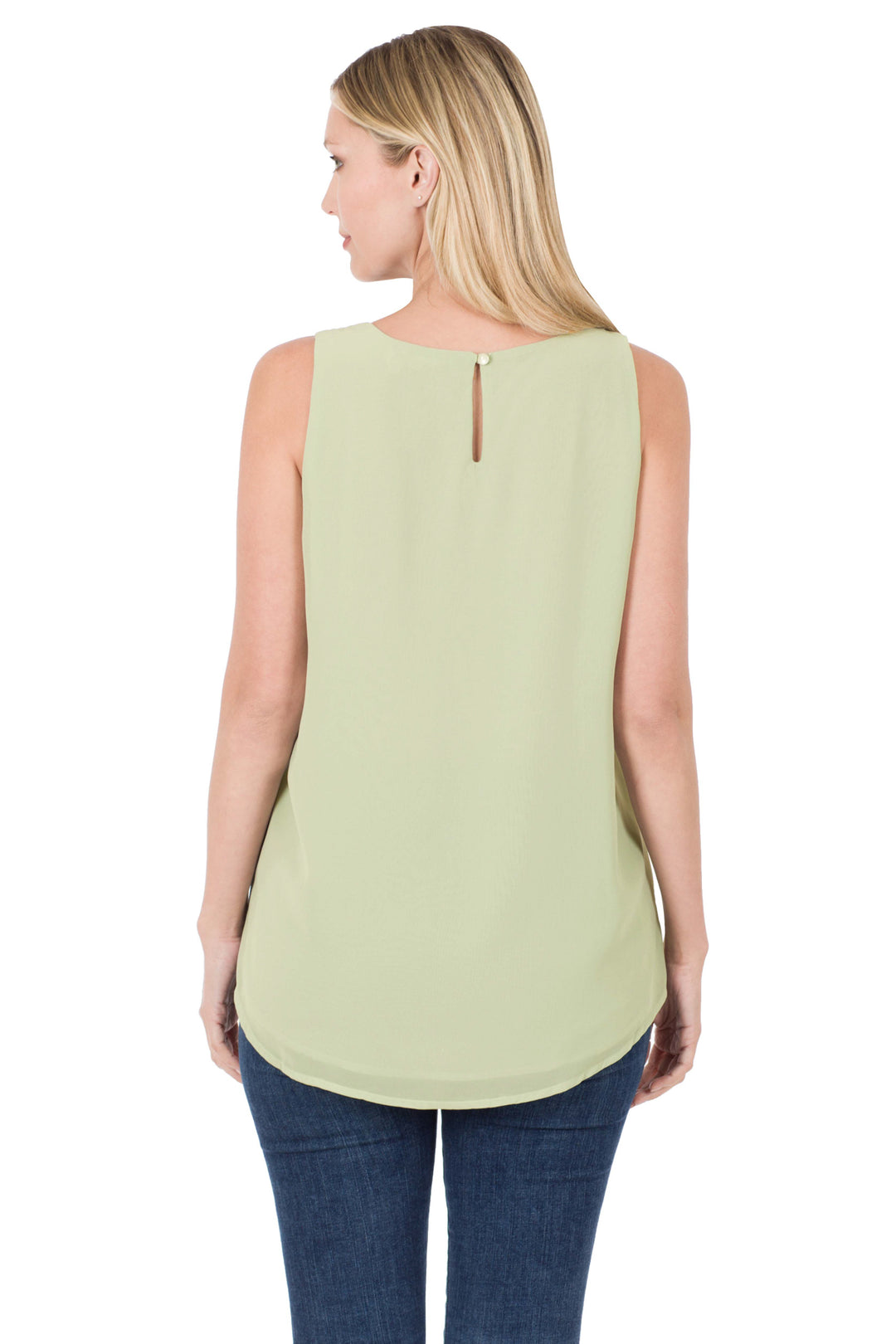 Chiffon Double Layer Sleeveless V-Neck Top