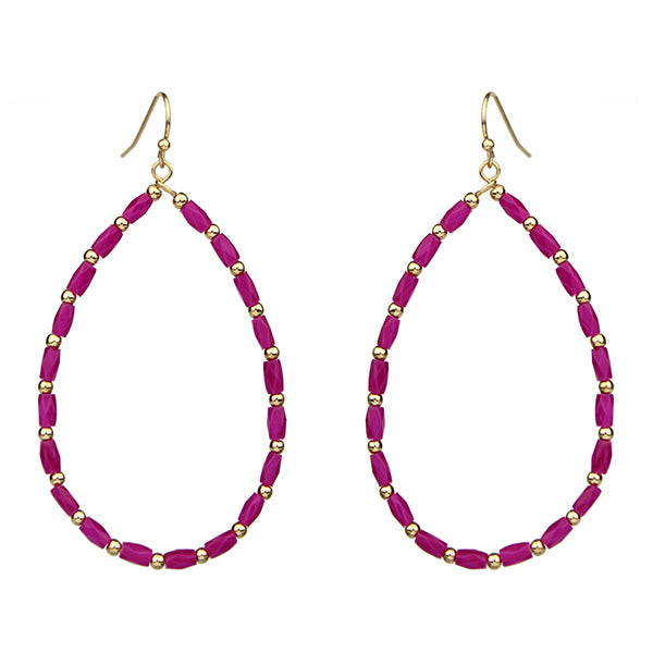 Glass Bead Hoop Earrings