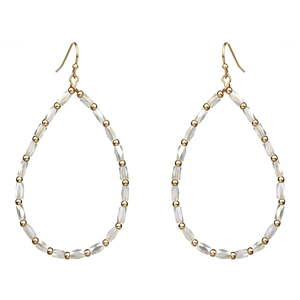 Glass Bead Hoop Earrings