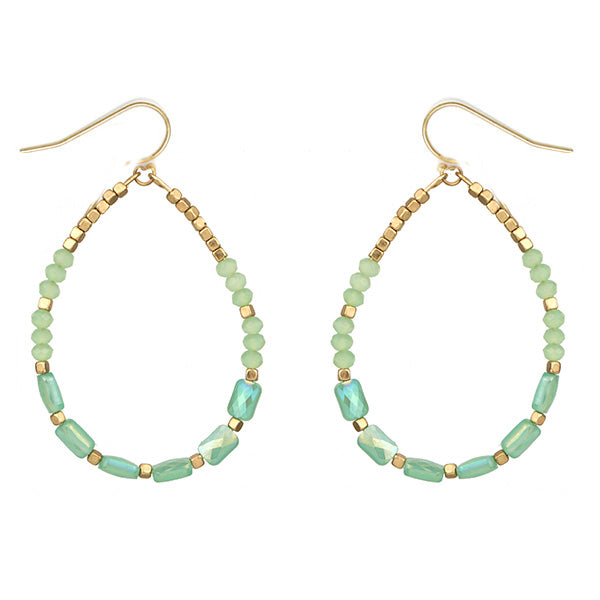 Glass Bead Hoop Earrings