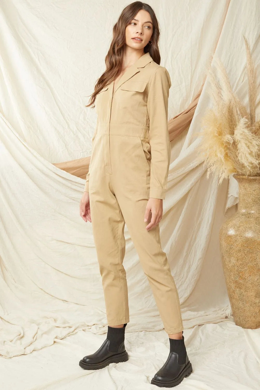 Solid Utility Jumpsuit