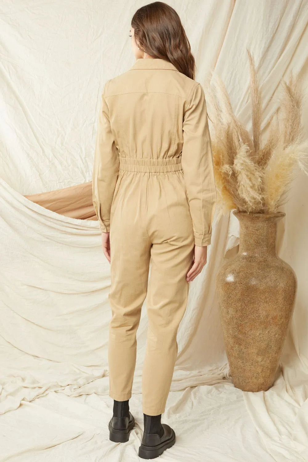 Solid Utility Jumpsuit