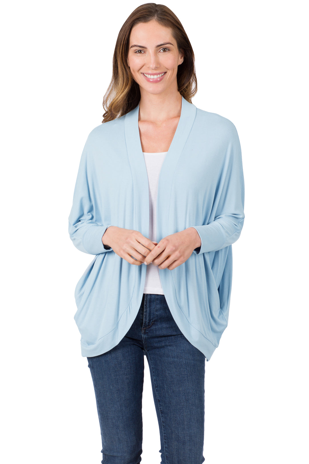 Rayon Span Crepe Cocoon Wrap Cardigan