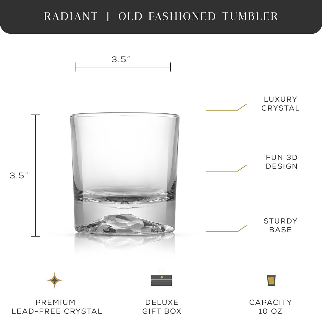 Radiant Double Old Fashioned Glass Tumblers Drinking Glasses