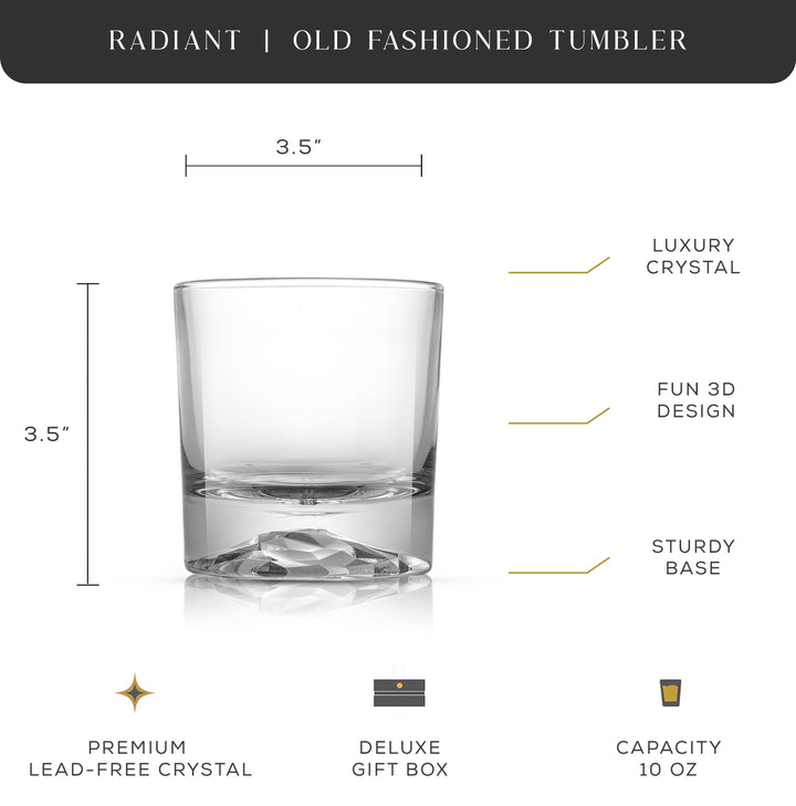 Radiant Double Old Fashioned Glass Tumblers Drinking Glasses