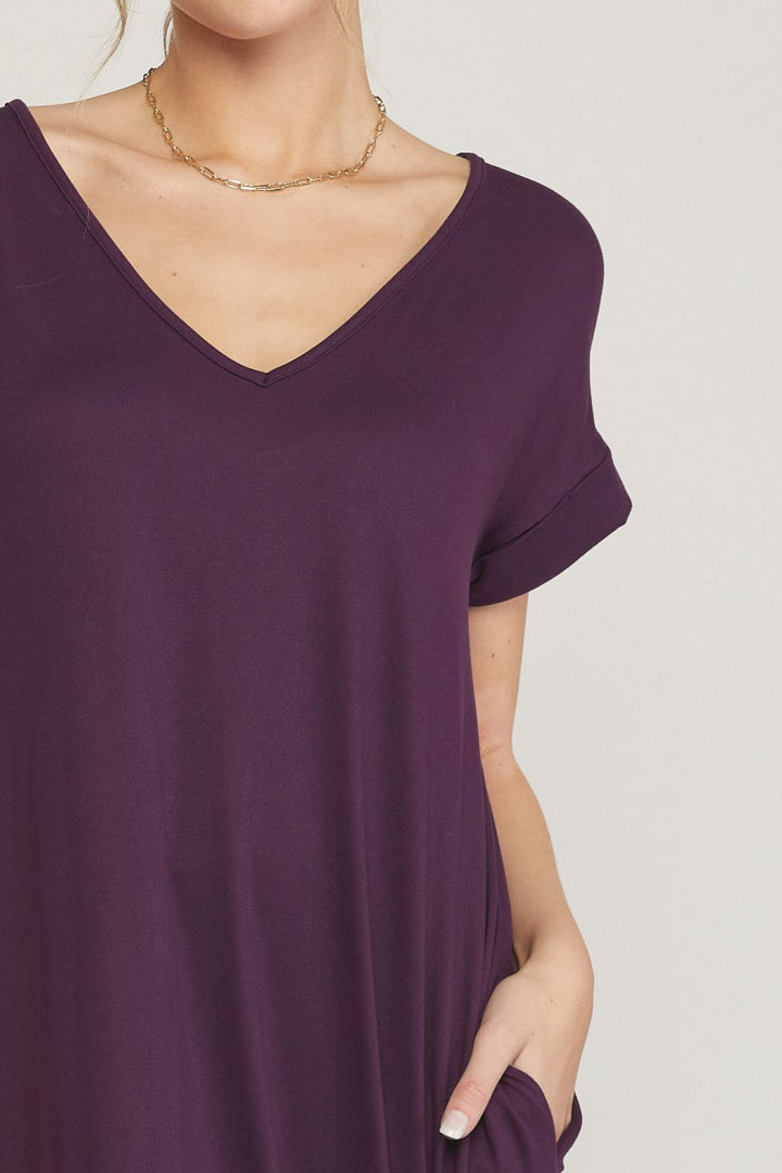 Jersey Knit Maxi Dress with Pockets