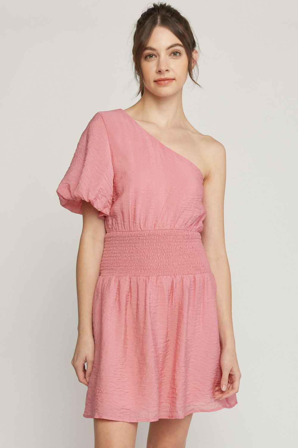 entro one shoulder dress Solid One Shoulder Dress