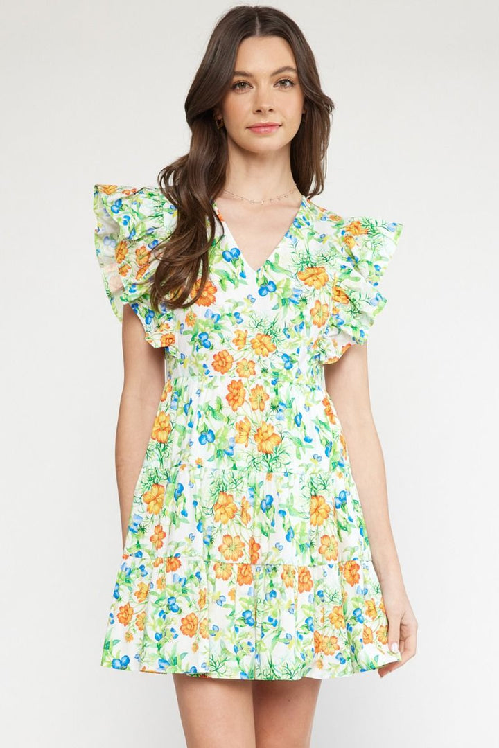 Floral Tiered Mini Dress