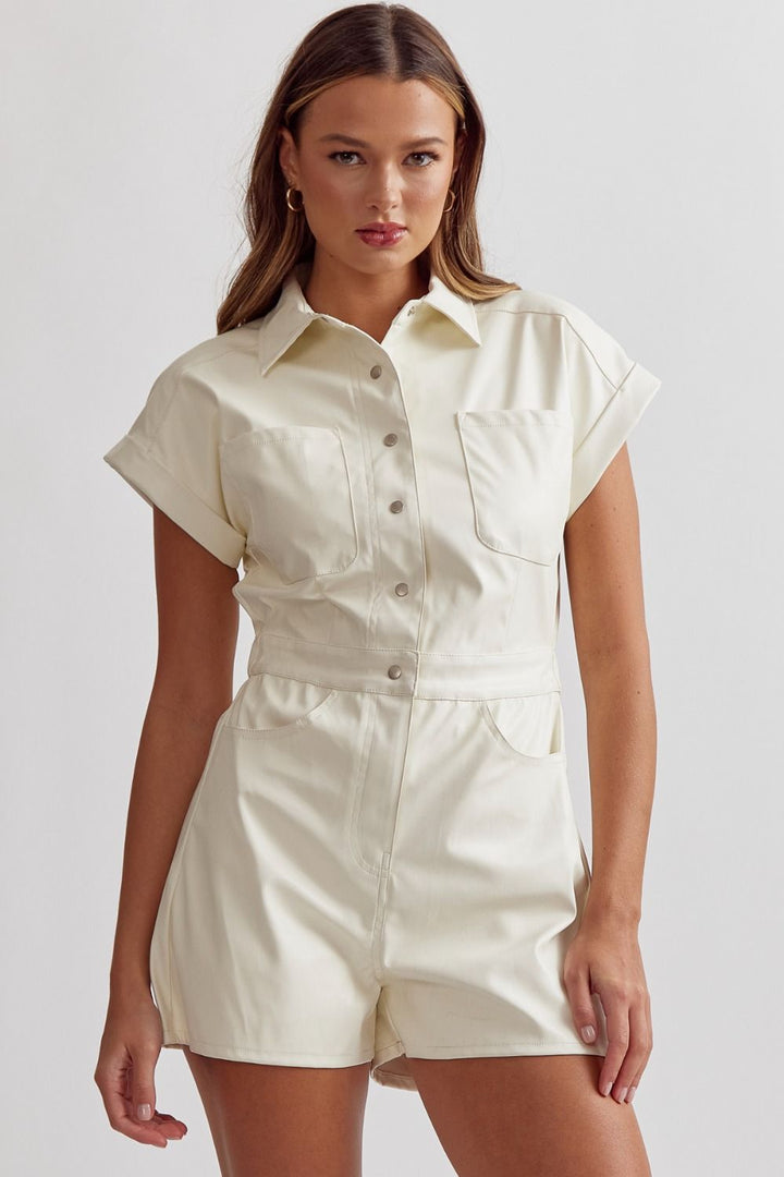 Faux Leather Romper