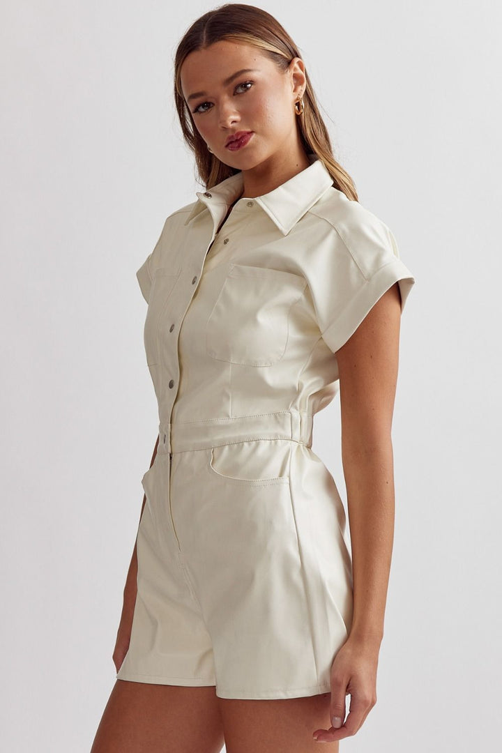 Faux Leather Romper