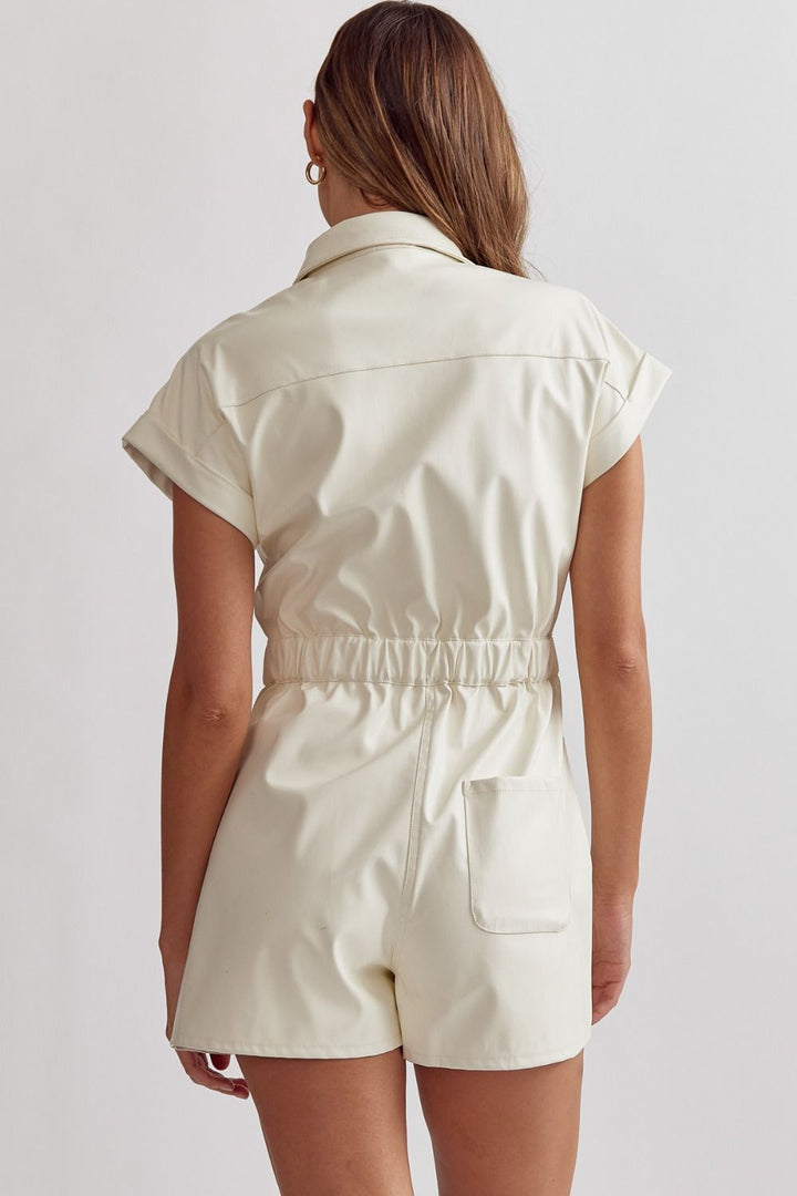 Faux Leather Romper
