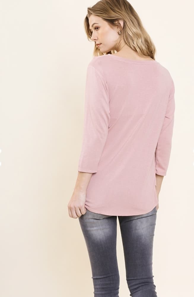 Draped Top with 3/4 Sleeve Snazzé 