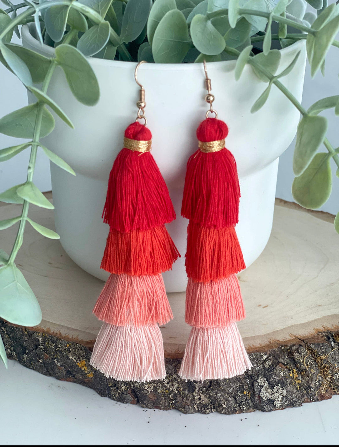 Tassel Earrings Snazzé Red 